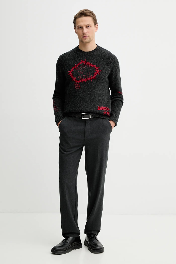 Μάλλινο πουλόβερ ZADIG&VOLTAIRE KMSW01810 γκρί SS26