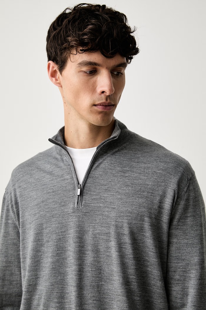 Paul&Shark sweter męski wełniany szary 99311035