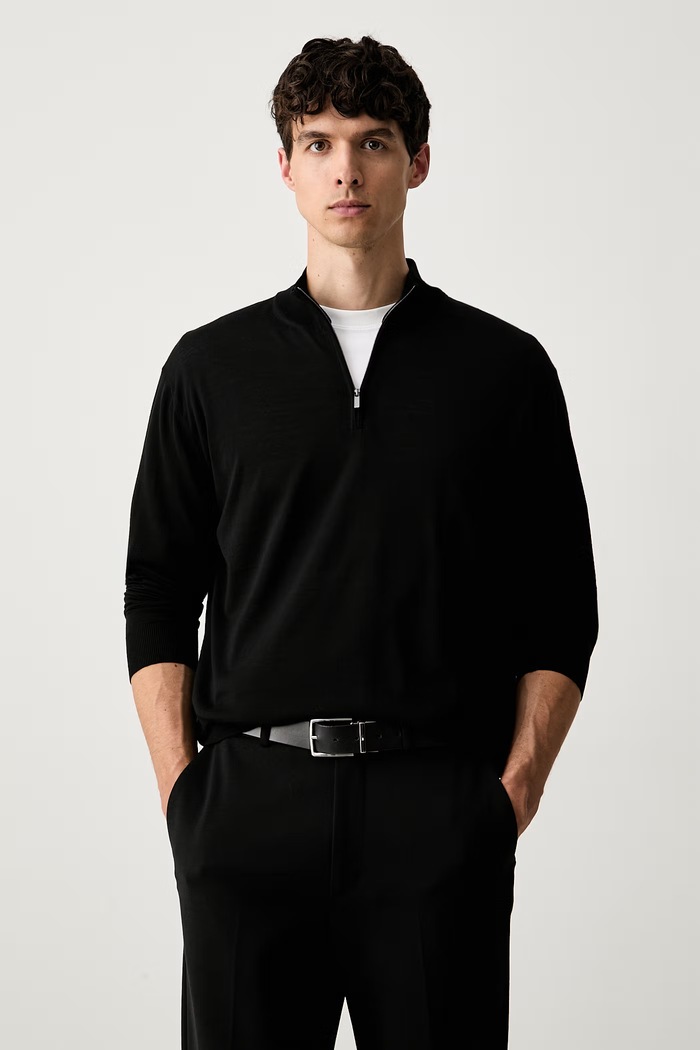 Paul&Shark sweter męski wełniany czarny 99311035