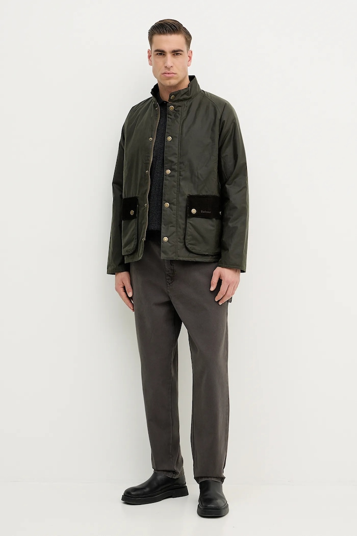 Svetr s příměsí vlny Barbour Smeaton MKN1704 šedá SS26