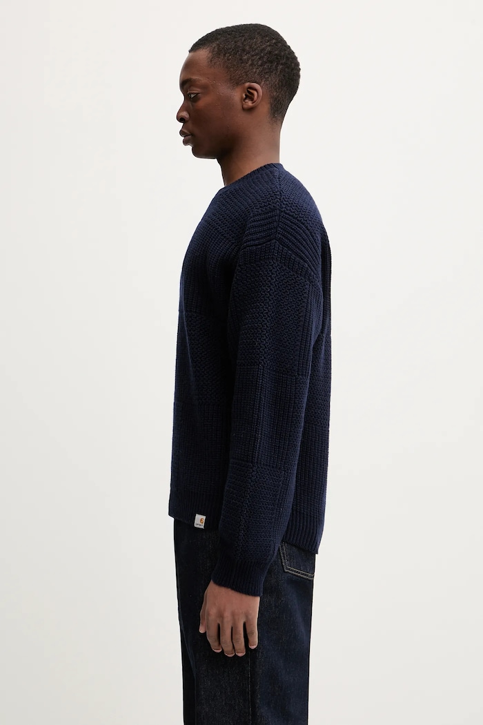 Свитер с добавлением шерсти Carhartt WIP Bishop Sweater I035591.1CXX тёмно-синий SS26
