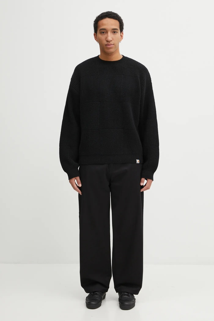 Carhartt WIP sweter z dodatkiem wełny Bishop Sweater czarny I035591.89XX