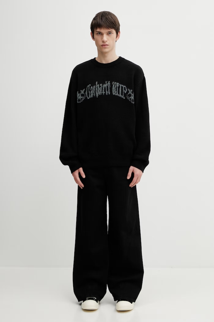 Carhartt WIP sweter z domieszką wełny Commuting Sweater I036057.89XX czarny