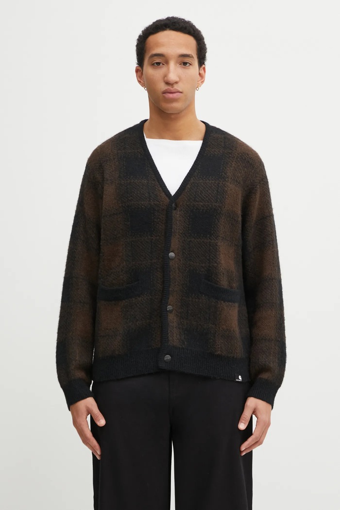 Кардиган с добавлением шерсти Carhartt WIP Everson Cardigan тонкий чёрный I035978.3PHXX