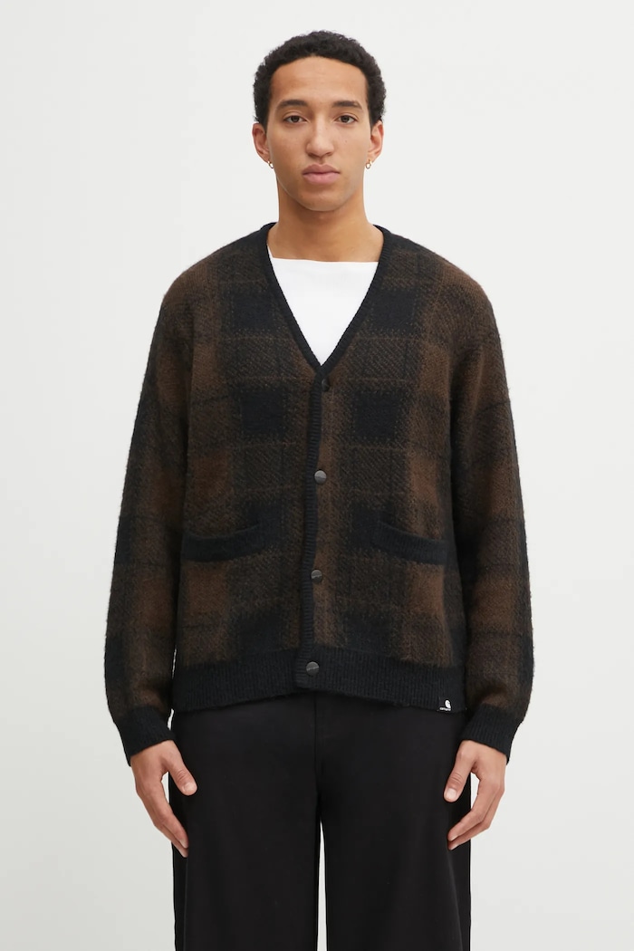 Кардиган с добавлением шерсти Carhartt WIP Everson Cardigan тонкий чёрный I035978.3PHXX