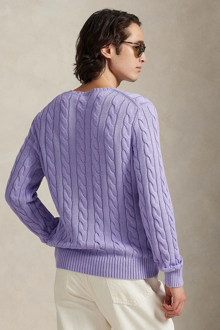 Бавовняний светр Polo Ralph Lauren 5/1 ROVING COTTON 710775885531 фіолетовий SS26