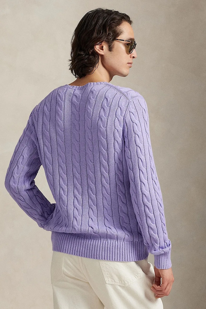 Бавовняний светр Polo Ralph Lauren 5/1 ROVING COTTON 710775885531 фіолетовий SS26