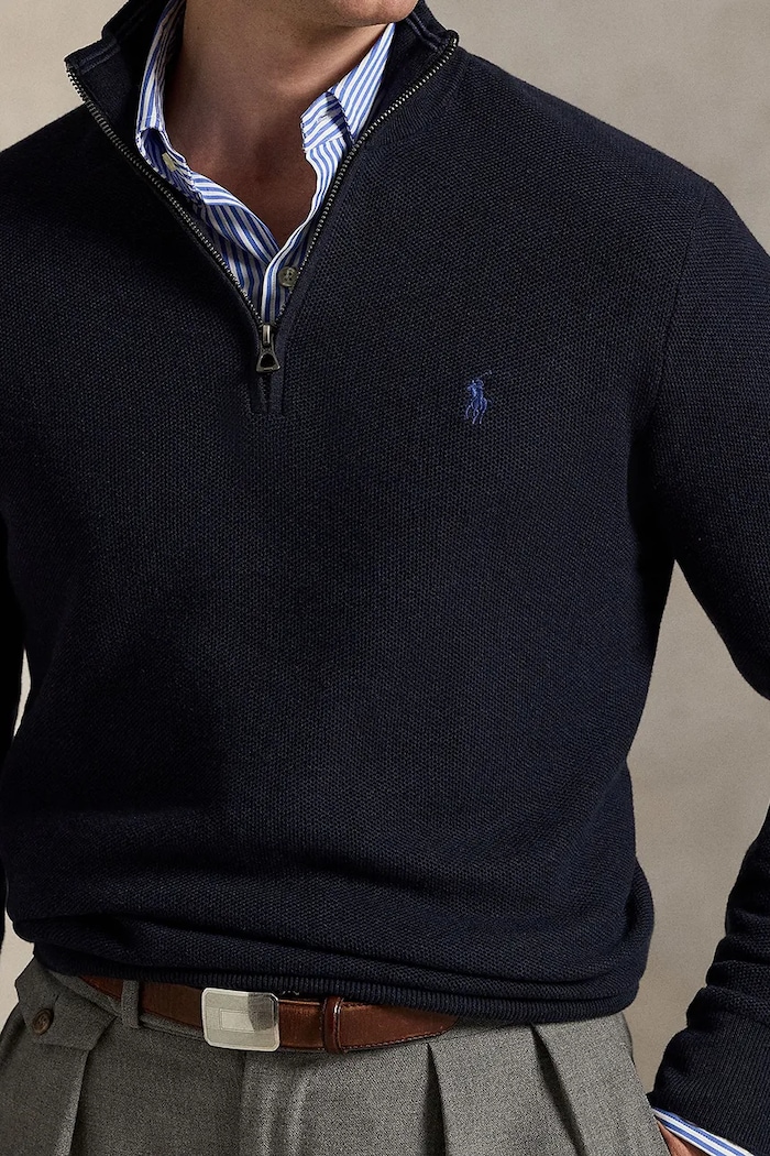 Βαμβακερό πουλόβερ Polo Ralph Lauren 32/2 COTTON σκούρο μπλε 710932304001