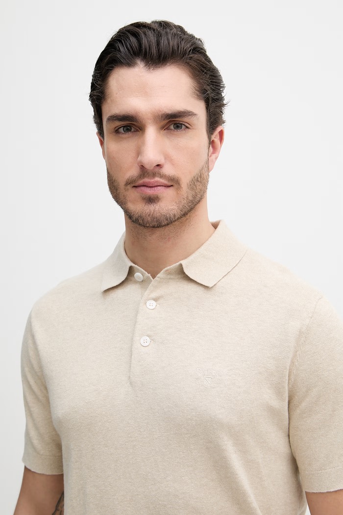 Barbour tricou polo cu in Muston bej MKN1713