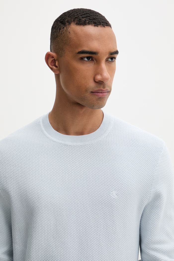 Calvin Klein sweter męski bawełniany niebieski LV04LF304G