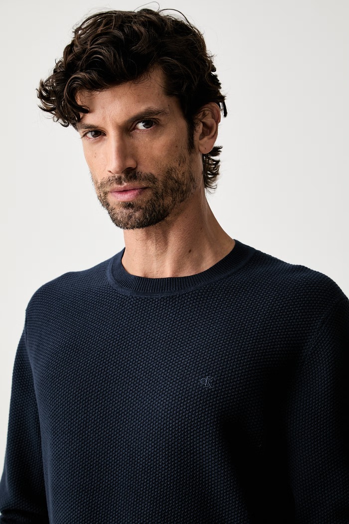 Calvin Klein sweter męski bawełniany granatowy LV04LF304G
