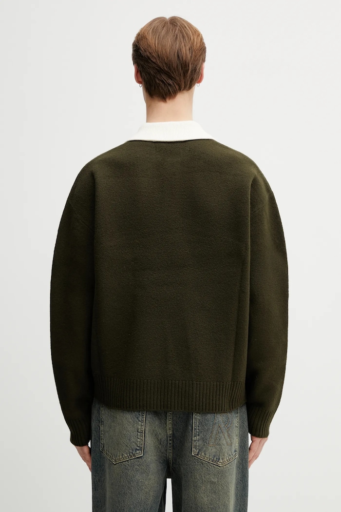 Ρούχα Μάλλινο πουλόβερ Axel Arigato Sonny Polo Sweater A3721001 πράσινο
