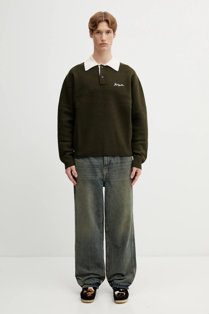 Μάλλινο πουλόβερ Axel Arigato Sonny Polo Sweater A3721001 πράσινο