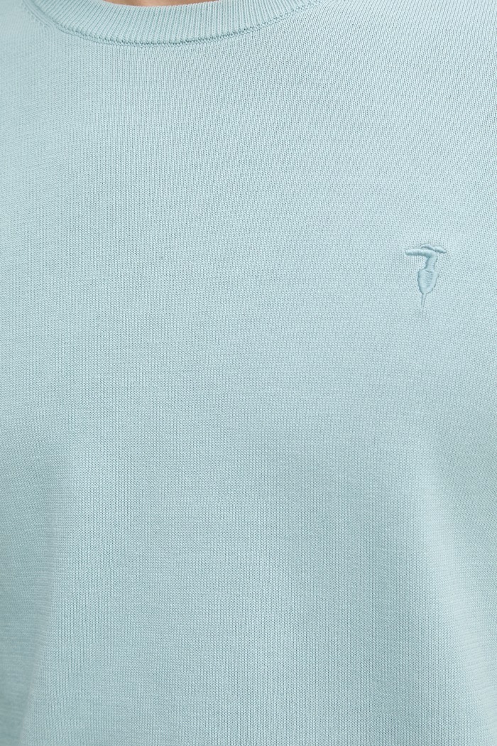 Trussardi pulóver férfi pamuttal M0598000064N türkiz