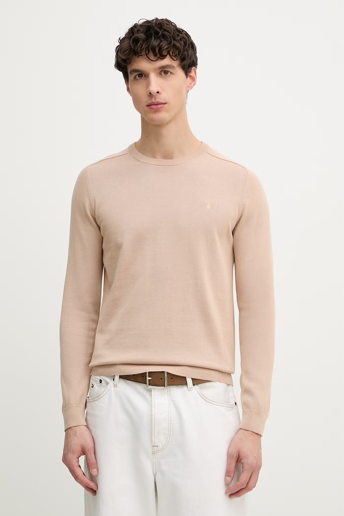 Trussardi férfi pulóver pamuttal bézs M0598000064N