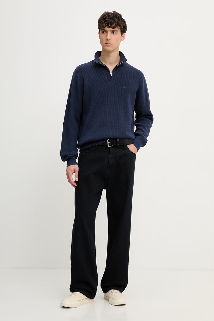Levi's pulover de bumbac LIGHTWEIGHT HM QUARTER ZIP 0058U albastru SS26