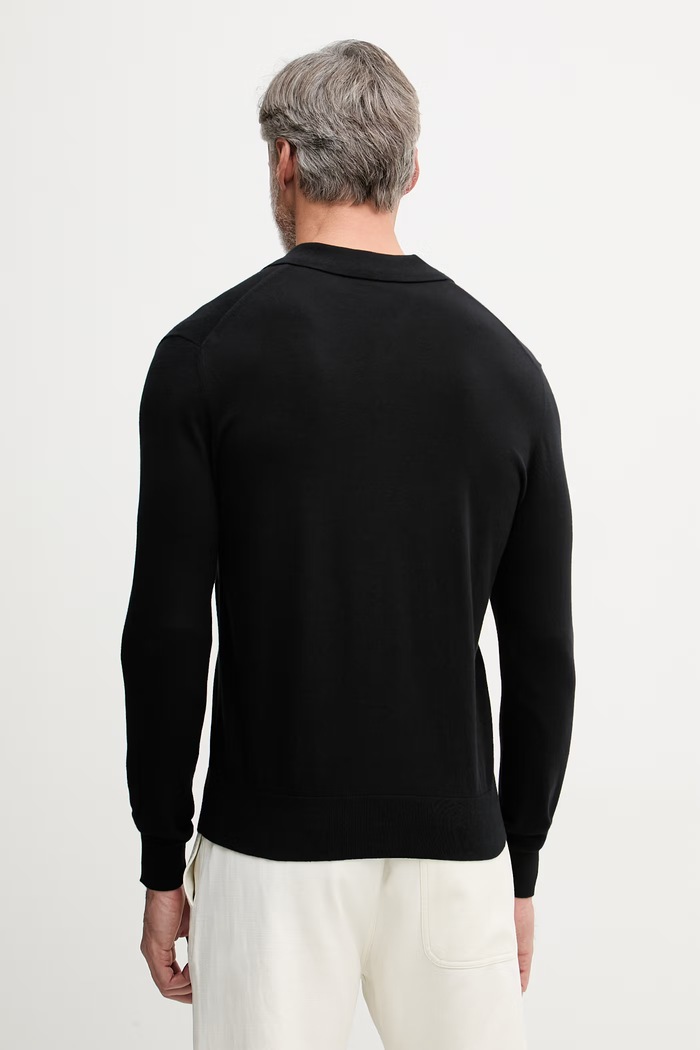 Îmbrăcăminte Sisley pulover pentru bărbați, cu amestec de bumbac 10F2S300S negru