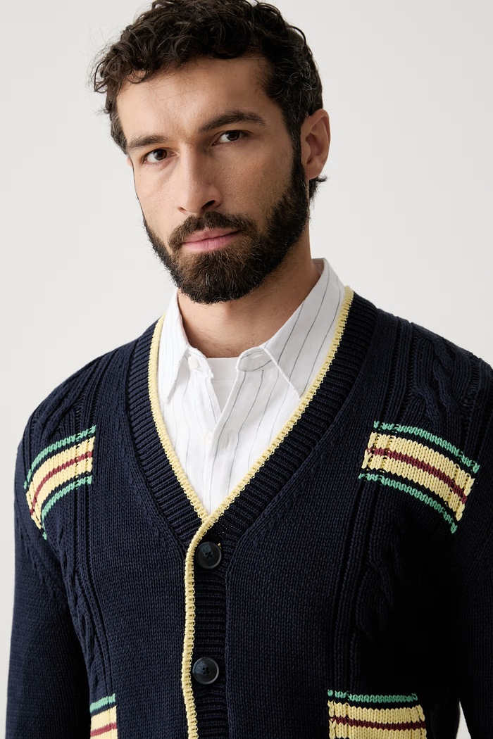 United Colors of Benetton kardigan męski z bawełną granatowy 1ZHHK601W