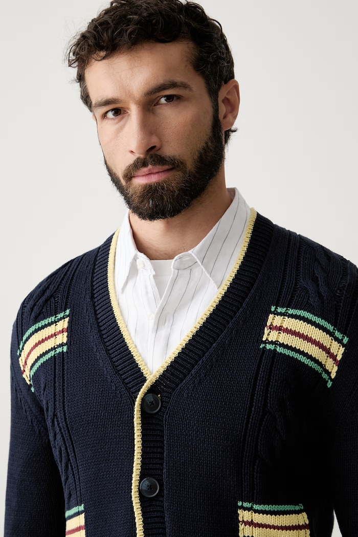 United Colors of Benetton kardigan męski z bawełną granatowy 1ZHHK601W