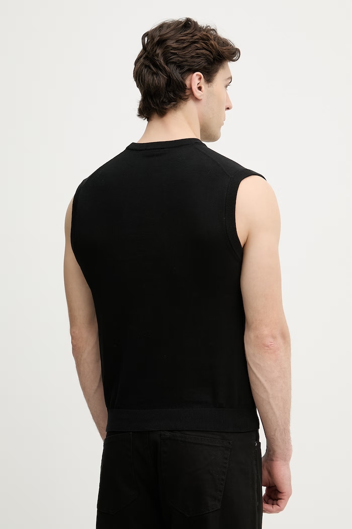 Odjeća United Colors of Benetton pulover bez rukava za muškarce od pamuka 1098U401R crna