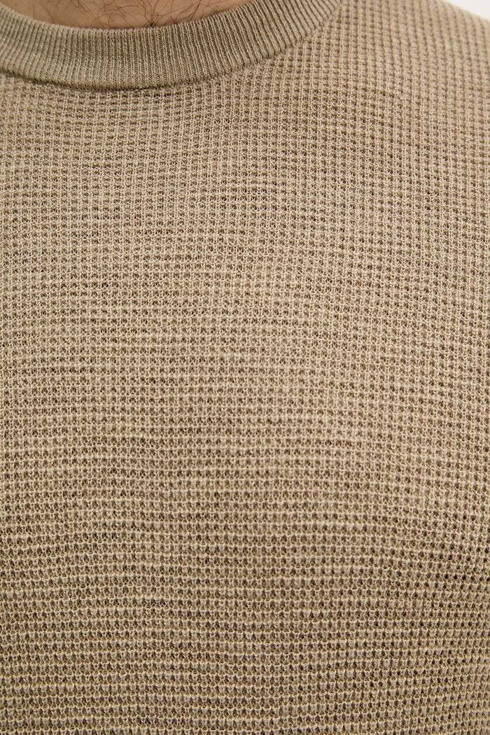 United Colors of Benetton sweter męski z dodatkiem lnu 1DC3U10BK zielony
