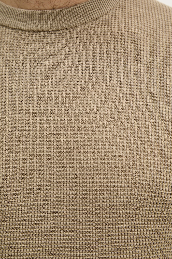United Colors of Benetton sweter męski z dodatkiem lnu 1DC3U10BK zielony