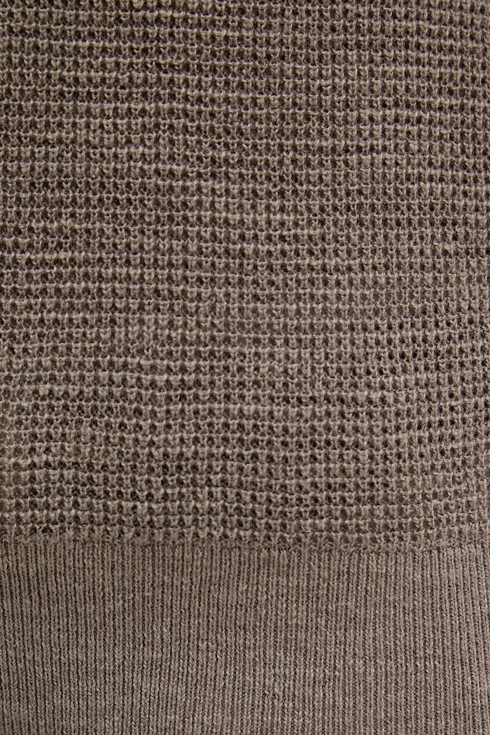 United Colors of Benetton sweter męski z dodatkiem lnu 1DC3U10BK brązowy