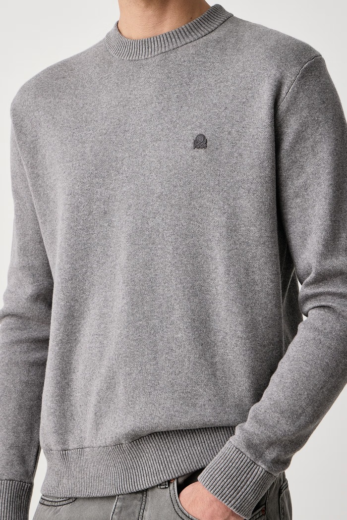 Sweter męski bawełniany United Colors of Benetton 1UAEU10B6 szary