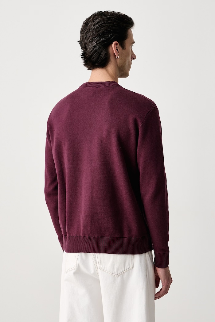Odzież United Colors of Benetton Sweter męski bawełniany 1UAEU10B6 bordowy