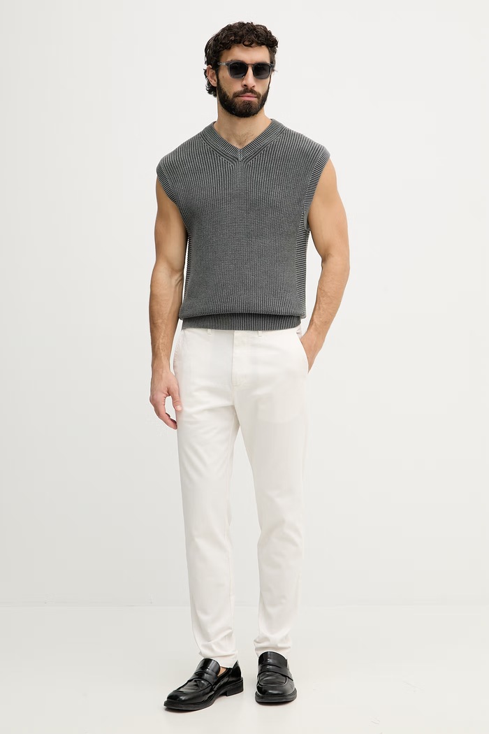 United Colors of Benetton kamizelka męska z bawełną 1VOXU401M szary SS26