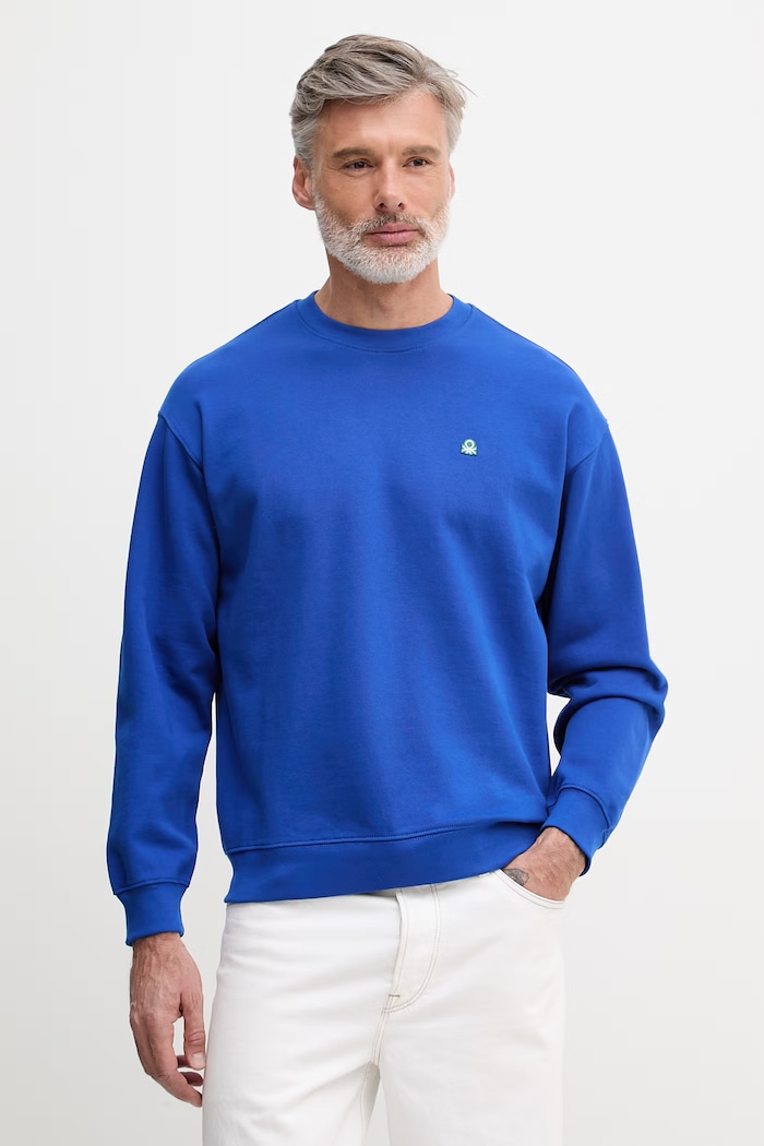 United Colors of Benetton bluza męska bawełniana niebieski 342ZU1093.