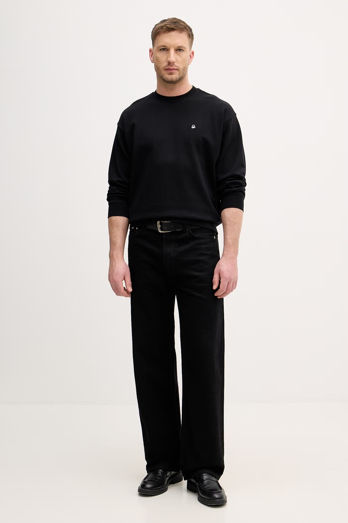 United Colors of Benetton bluza męska bawełniana 342ZU1093. czarny SS26