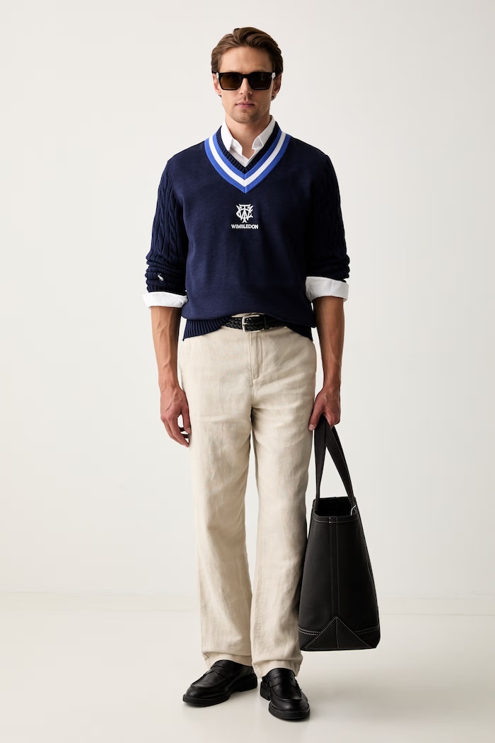 Polo Ralph Lauren sweter męski bawełniany Wimbledon 710B17867 granatowy SS26