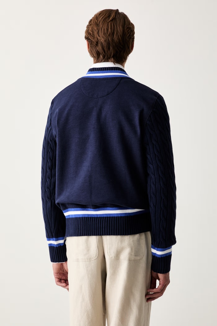 Odzież Polo Ralph Lauren sweter męski bawełniany Wimbledon 710B17867 granatowy
