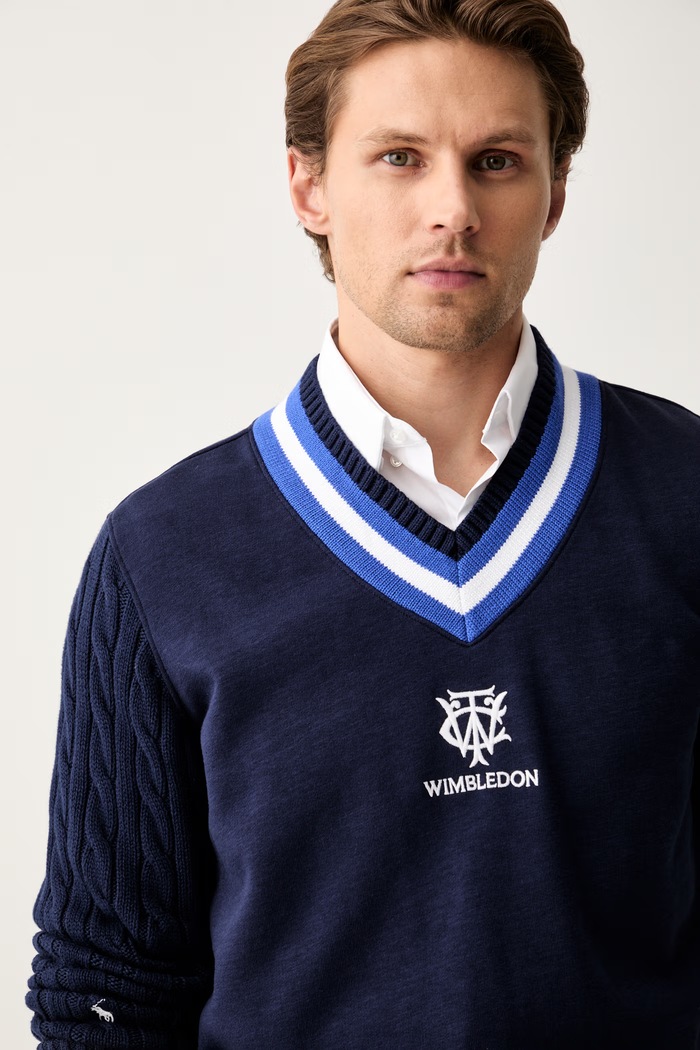 Polo Ralph Lauren sweter męski bawełniany Wimbledon granatowy 710B17867