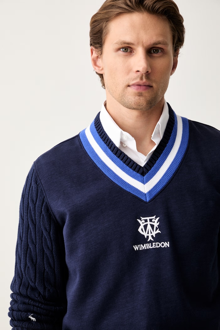 Polo Ralph Lauren sweter męski bawełniany Wimbledon granatowy 710B17867