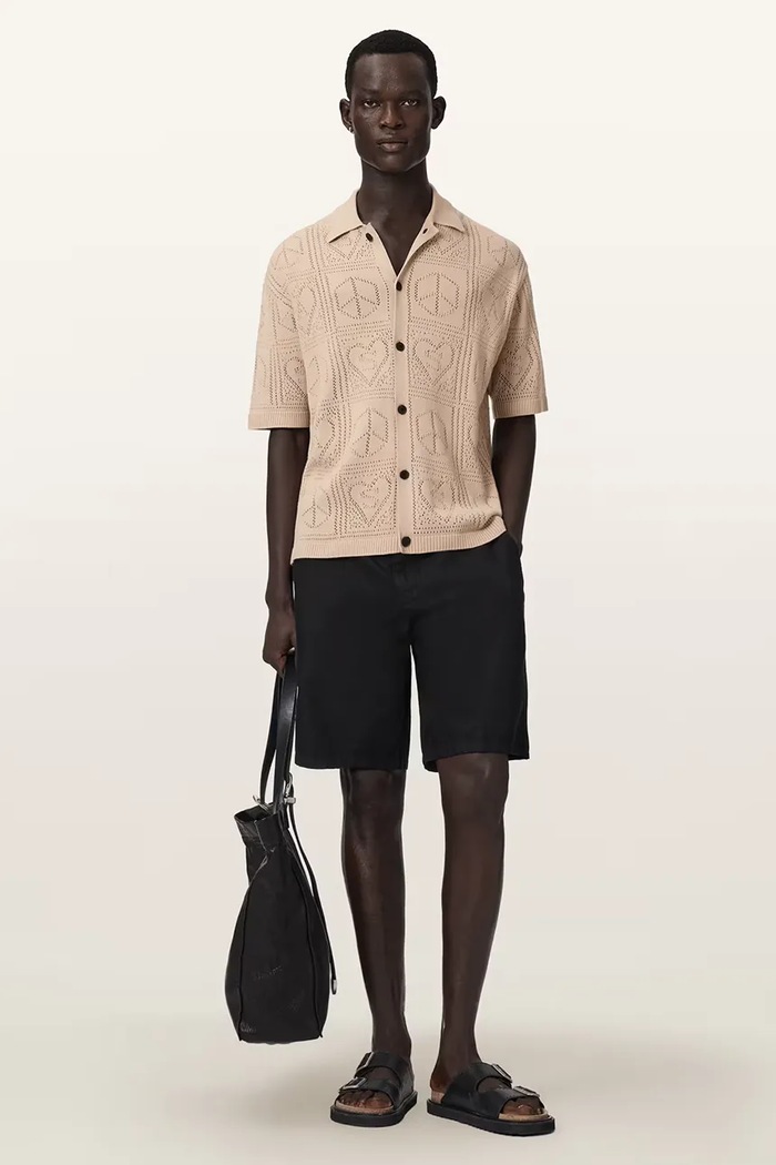 Îmbrăcăminte AllSaints cardigan pentru bărbați, din bumbac ARKTX M030KE bej