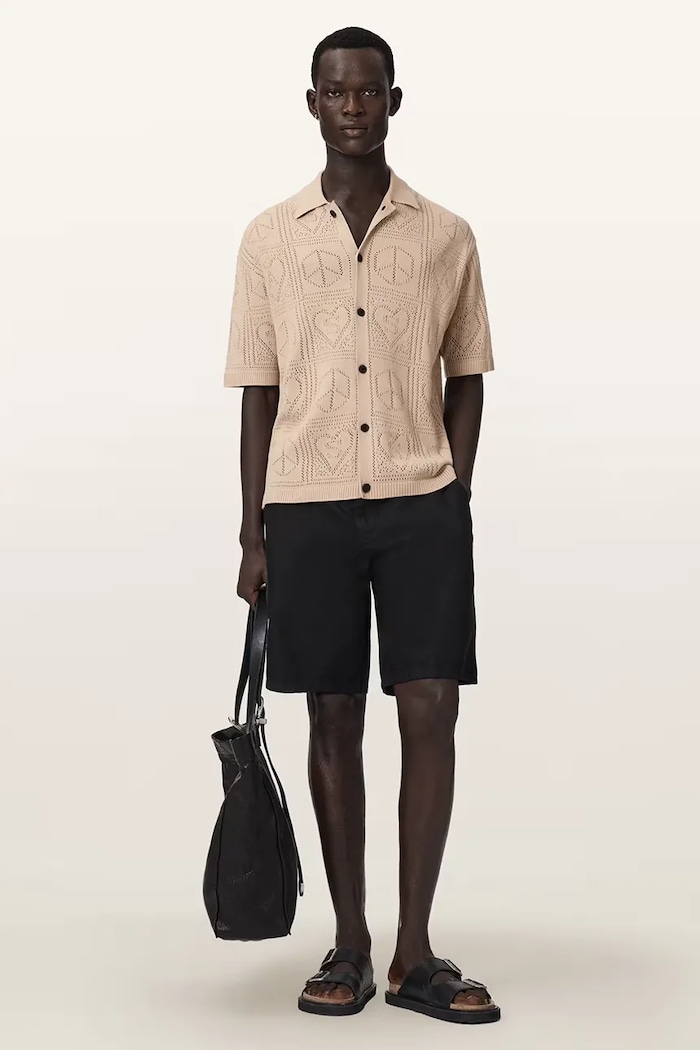 Îmbrăcăminte AllSaints cardigan pentru bărbați, din bumbac ARKTX M030KE bej