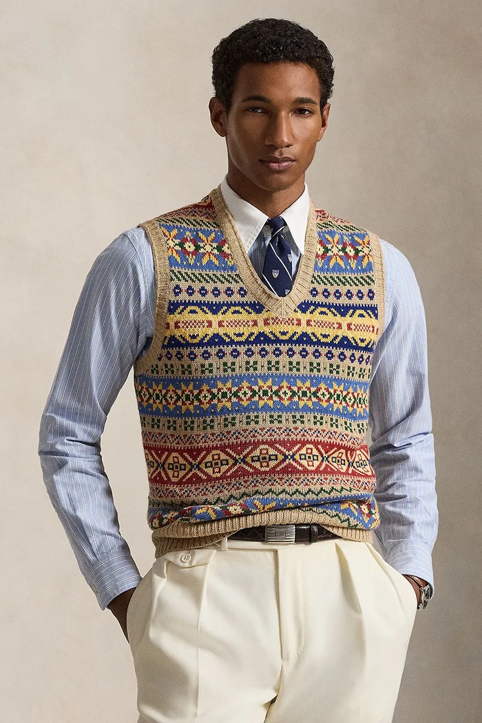 Polo Ralph Lauren vestă pentru bărbați cu in maro 710A12803