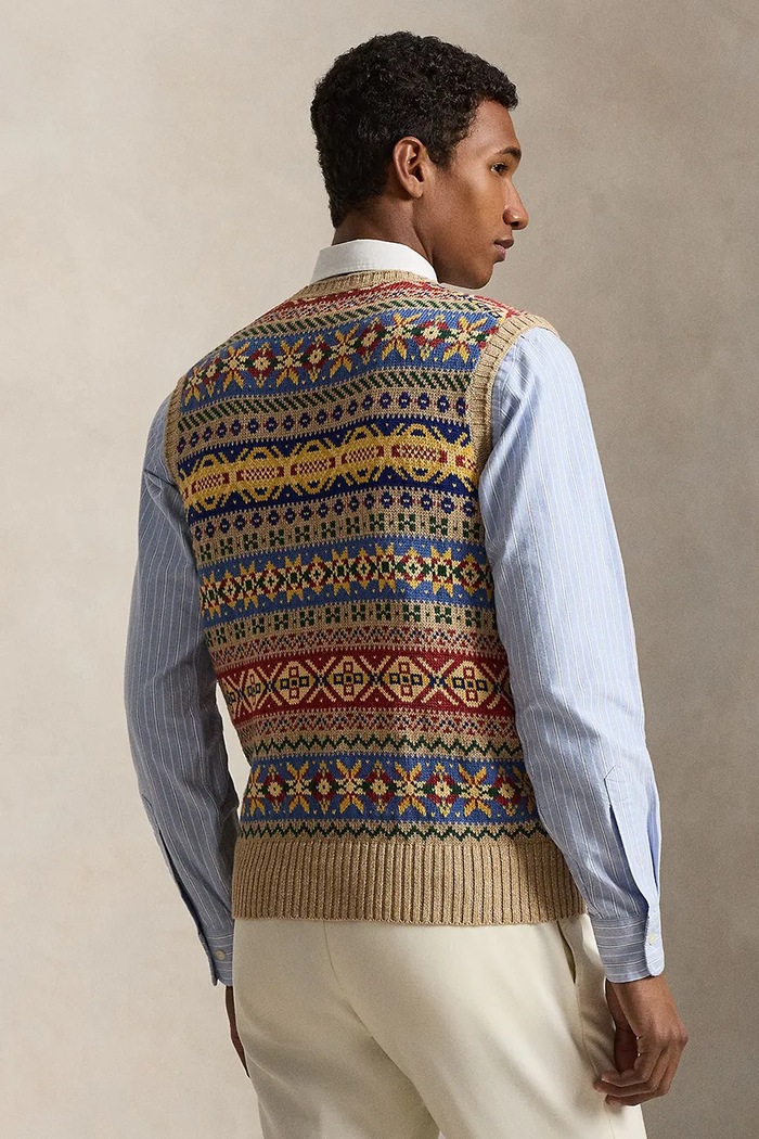 Polo Ralph Lauren vestă pentru bărbați cu in 710A12803 maro SS26