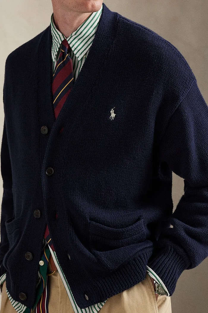 Polo Ralph Lauren cardigan pentru bărbați din bumbac bleumarin 710B13887