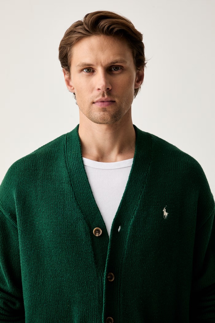 Polo Ralph Lauren kardigan męski bawełniany zielony 710B13887