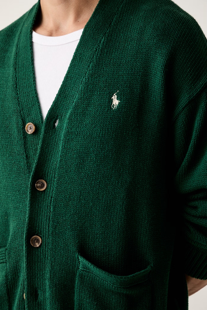Polo Ralph Lauren kardigan męski bawełniany 710B13887 zielony