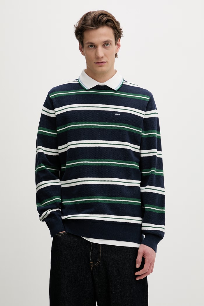 Levi's sveter pánsky bavlnený LIGHTWEIGHT HM tmavomodrá A7207.0034