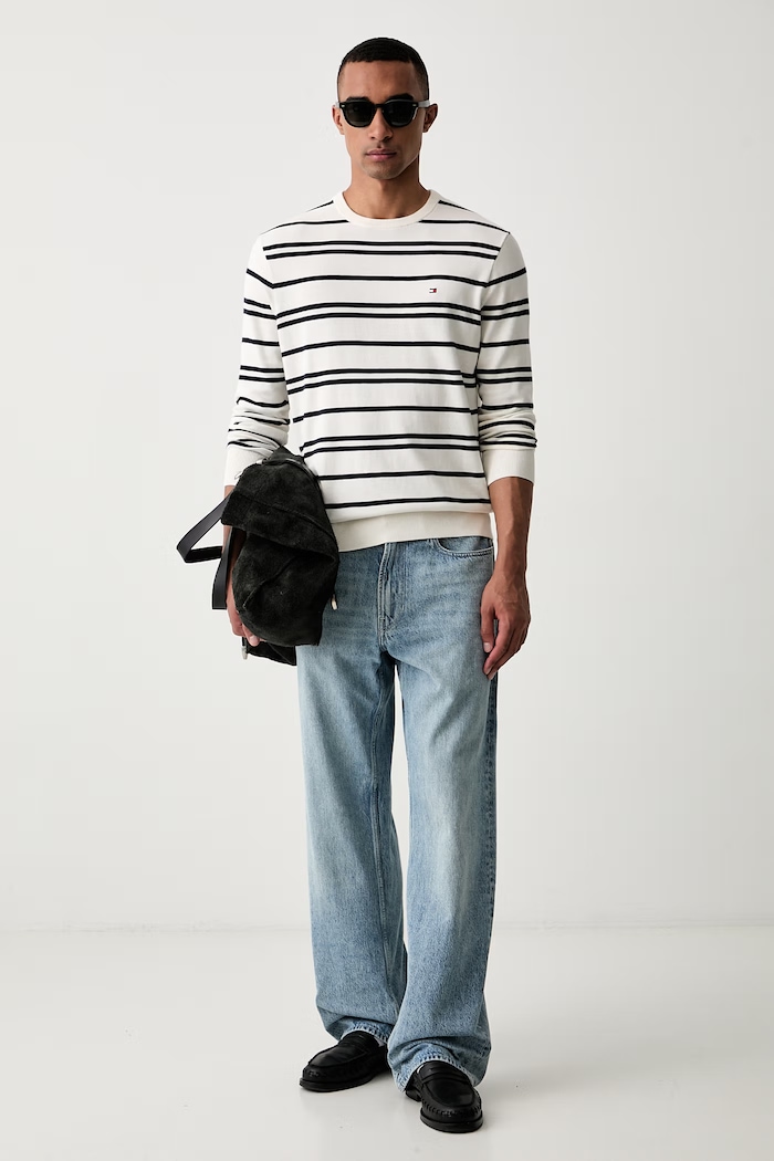 Tommy Hilfiger sweter męski bawełniany MW0MW39999. beżowy SS26