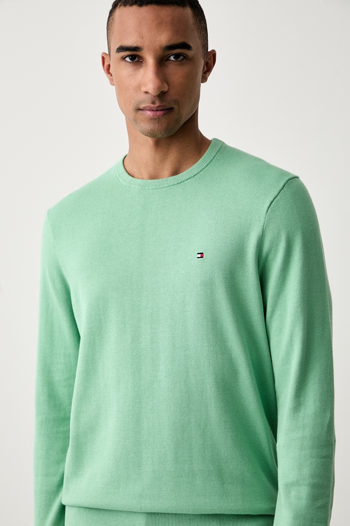 Tommy Hilfiger sweter męski bawełniany zielony MW0MW39999.