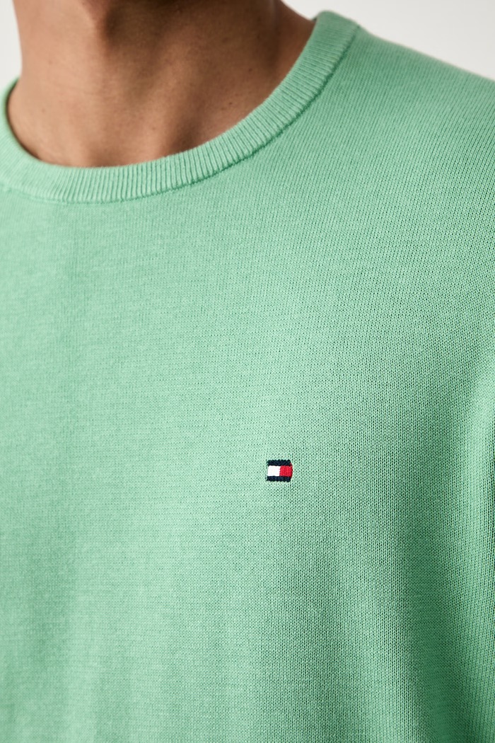 Tommy Hilfiger sweter męski bawełniany MW0MW39999. zielony