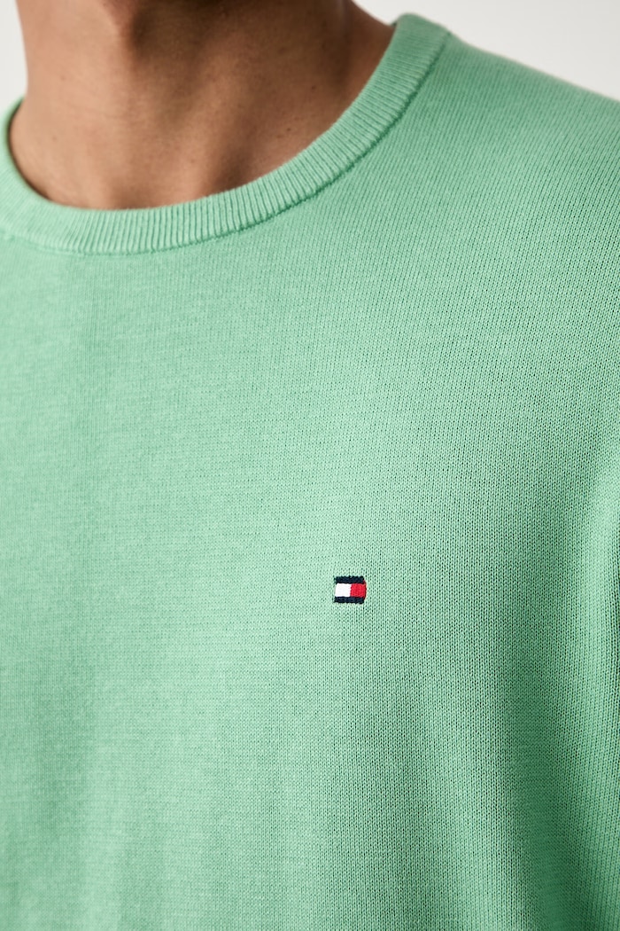 Tommy Hilfiger sweter męski bawełniany MW0MW39999. zielony