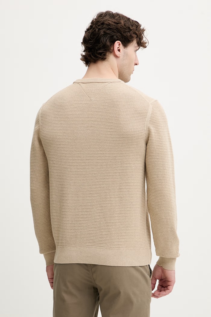 Odzież Tommy Hilfiger sweter męski bawełniany MW0MW42799 beżowy