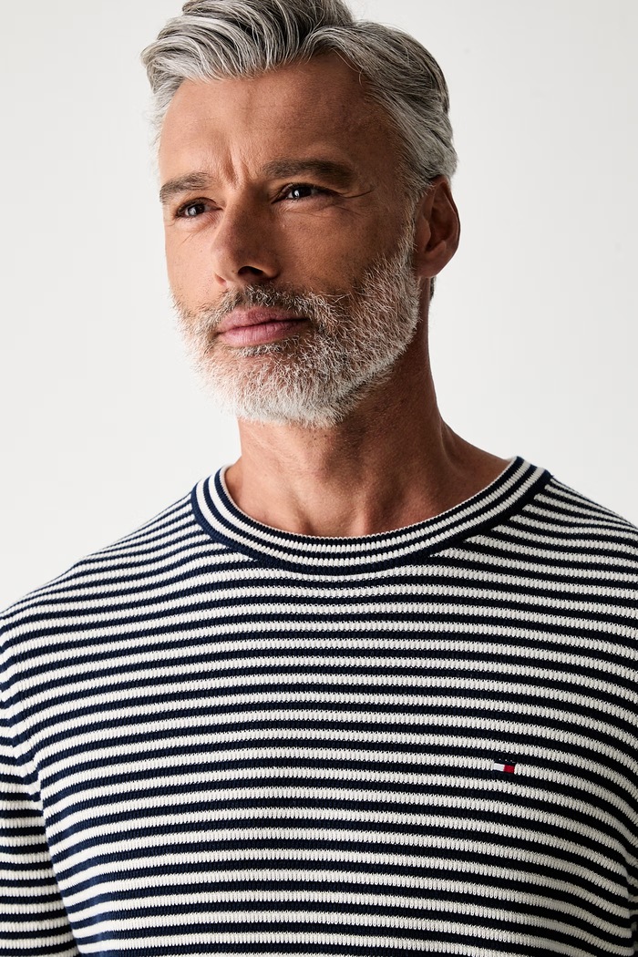 Tommy Hilfiger sweter męski bawełniany granatowy MW0MW42799